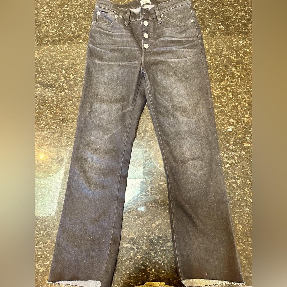 Black J. Crew Billie Demi Boot Crop Jeans